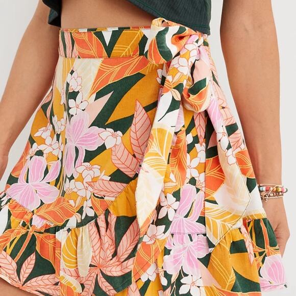 Floral Mini Wrap Skirt | Small Aerie Ruffle Mini - Picture 8 of 8
